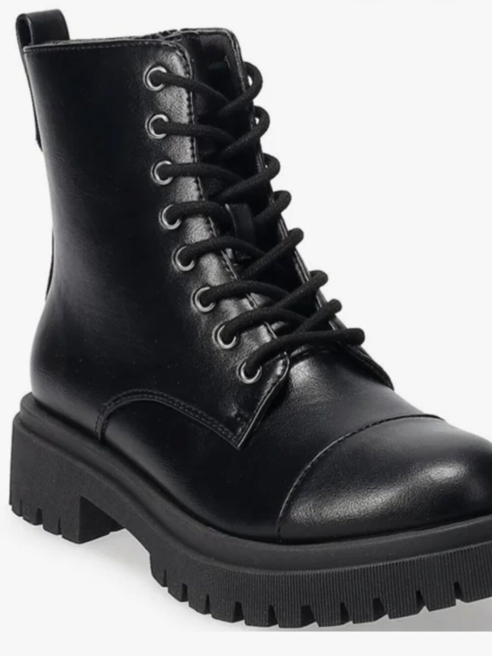 Women’s Black Lace-Up Combat Boots Size 8
